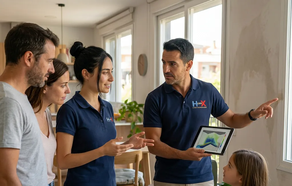 Técnico revisando un caso de filtración en Ecuador